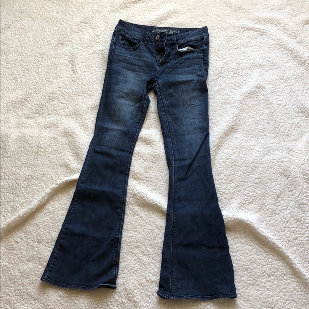 Dark wash blue jeans